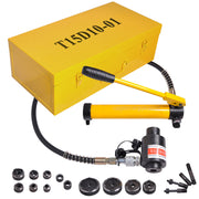 TheLAShop 15 ton Hydraulic Metal Hole Puncher Hole-driver Kit Tool Set, Yellow Image