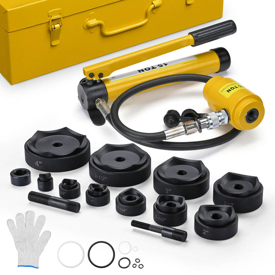 TheLAShop 15 ton Hydraulic Metal Hole Puncher Hole-driver Kit Tool Set