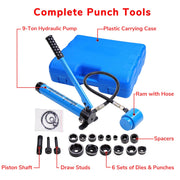 TheLAShop 9 ton 6 Dies Hydraulic Hole Punch Set Driver Tool Kit Image