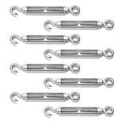 TheLAShop 1/4" x 4" Stainless Turnbuckles Hook & Eye for Cable Wire Rope Image