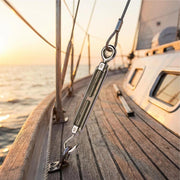 TheLAShop 1/4" x 4" Stainless Turnbuckles Hook & Eye for Cable Wire Rope Image