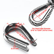 TheLAShop Cable Rope Thimble 50ct/pk Stainless Steel, 3/16in Image