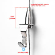 TheLAShop Adjustable Sign Hooks, 20ct - for 1-2mm Cable Wire Rope Image