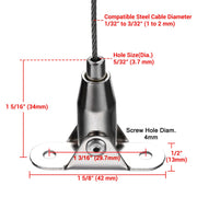 TheLAShop Adjustable Cable Gripper Hinged Mount for 1-2mm Wire Rope 20ct. Image