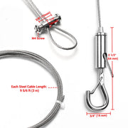 TheLAShop Adjustable Mirror Ball Hanging Kit - 304 SS Cable & Clamps Image