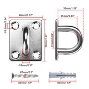 TheLAShop Staple Ring Hook Deck Eye Plate 304 Stainless Steel 6ct., M8 1/8in Image