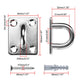 TheLAShop Staple Ring Hook Deck Eye Plate 304 Stainless Steel 6ct., M8 1/8in Image