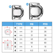 TheLAShop Staple Ring Hook Deck Eye Plate 304 Stainless Steel 6ct. Image