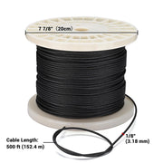 TheLAShop T316 Stainless Steel Cable 7x7 D1/8"x500ft (3.18mm), 500ft Black Image