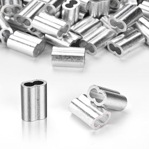 TheLAShop Cable Wire Rope Ferrule Aluminum Swage Sleeves 100ct. Image
