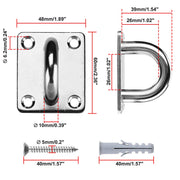 TheLAShop Staple Ring Hook Deck Eye Plate 304 Stainless Steel 6ct., M10 3/16in Image