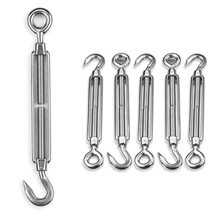 TheLAShop Stainless Steel Hook - Eye Turnbuckles for Cable Wire Rope Image