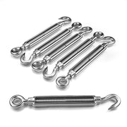 TheLAShop M10 6" Stainless Turnbuckles Hook - Eye for 3/16" Cable Wire Rope Image