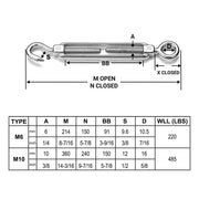 TheLAShop Stainless Steel Hook - Eye Turnbuckles for Cable Wire Rope Image