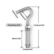 TheLAShop 304SS Concrete Expansion Bolts J-Hook Anchor 6ct., M10 3/16in Image