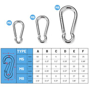 TheLAShop Cable Rope Carabiner Snap Hook 304 Stainless Steel Image