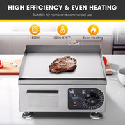 TheLAShop Electric Griddle Countertop Flat Top Grill 15" 1500W 110V