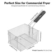 TheLAShop 8" Large Fryer Basket Replacement with Hook 6.6lbs