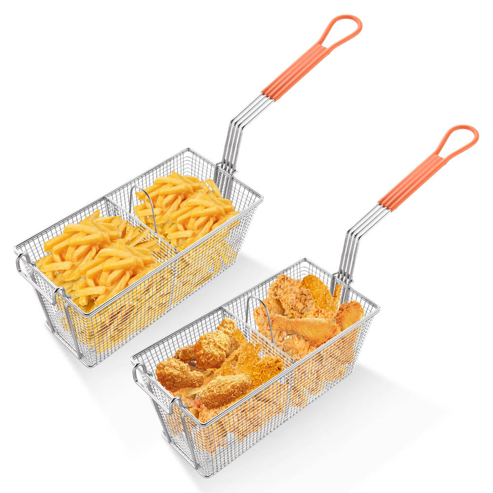 Hakka 4pcs Deep Fryer Basket with Handle 13¼ x 6½ x 6 for Restaurant  Kitchen