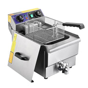 TheLAShop Deep Fryer with Oil Drain Commercial 11.7L/3.1Gal, 1500W Image