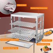 TheLAShop 3 Tier Food Warmer Comml. Countertop Fried Chicken Cabinet 27x15x24