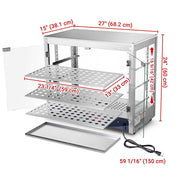 TheLAShop 3 Tier Food Warmer Comml. Countertop Fried Chicken Cabinet 27x15x24