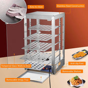 TheLAShop 5 Tier Food Warmer Comml. Countertop Pizza Cabinet 15x15x28