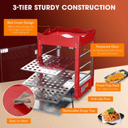 TheLAShop 3 Tier Hot Pastry Display Sandwich Fried Chicken Pie Warmer Image