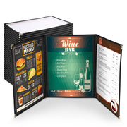 TheLAShop 8-1/2"x11" Clear Restaurant Menu Covers, Tri-fold 6-View 30ct/pk Image