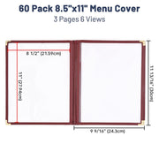 TheLAShop 8-1/2"x11" Menu Covers Plastic Menu Holders 6 View 60ct/pk Image