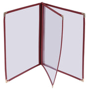 TheLAShop 8-1/2"x11" PVC Vinyl Cafe Menu Cover Folder Red, Book Style 6-View 30ct/pk Image