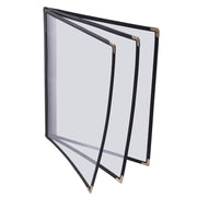 TheLAShop 8-1/2"x11" PVC Vinyl Cafe Menu Cover Folder 6 View 30ct/pk, Black Image