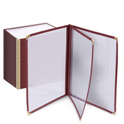 TheLAShop 8-1/2"x14" Clear Restaurant Menu Cover Folder Red Image