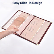 TheLAShop 8-1/2"x14" Clear Restaurant Menu Cover Folder 6 View 30ct/pk Image