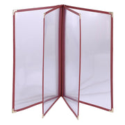 TheLAShop 8-1/2"x14" Clear Restaurant Menu Cover Folder Red, Book Style 8-View 20ct/pk Image