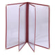 TheLAShop 8-1/2"x14" Clear Restaurant Menu Cover Folder Red, Book Style 8-View 20ct/pk Image