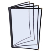 TheLAShop 8-1/2"x14" PVC Vinyl Cafe Menu Cover Folder Black, Book Style 8-View 20ct/pk Image