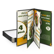 TheLAShop 8-1/2"x11" Clear Restaurant Menu Covers, Book Style 8-View 4ct/pk Image