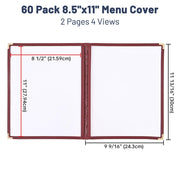 TheLAShop 8-1/2"x11" Menu Covers Plastic Menu Holders 4 View 60ct/pk