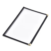 TheLAShop 8-1/2"x14" Clear Restaurant Menu Cover Folder Double 30ct/pk, Black Image