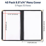 TheLAShop 8-1/2"x14" Menu Covers Plastic Menu Holders 10 View 40ct/pk Image