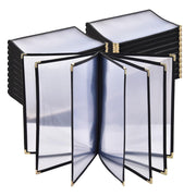 TheLAShop 8-1/2"x14" PVC Vinyl Cafe Menu Cover Folder Black, Book Style 14-View 20ct/pk Image