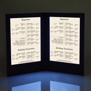 TheLAShop 8-1/2" x 11" LED Backlit Illuminated Menu Cover, Book Style 2-View 1ct/pk Image