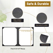 TheLAShop Custom PU Leather Menu Covers 2-View 8-1/2"x14" 10ct/pk Image