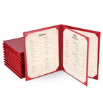 TheLAShop 10ct/pk PU Leather Menu Covers 4-View 8-1/2"x11" Red Image