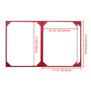 TheLAShop 10ct/pk PU Leather Menu Covers 4-View 8-1/2"x11" Red Image