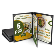 TheLAShop 8-1/2"x11" PU Leather Menu Book Covers 5ct/pk, Book Style 4-View Image
