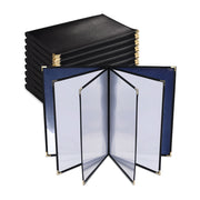 TheLAShop 10ct/pk PU Leather Menu Cover + PVC Holders 10-View 8-1/2x11 Image