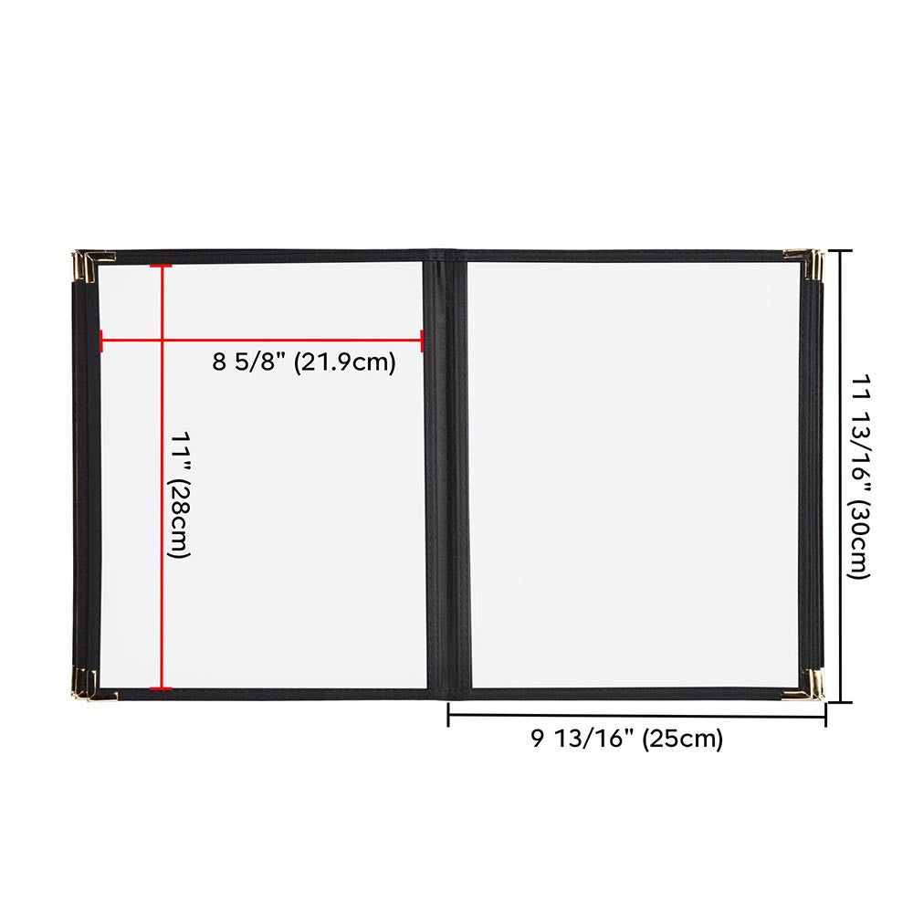 TheLAShop 10ct/pk PU Leather Menu Cover + PVC Holders 8-View 8-1/2x11