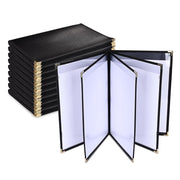 TheLAShop 10ct/pk PU Leather Menu Cover + PVC Holders 8-View 8-1/2x14 Image